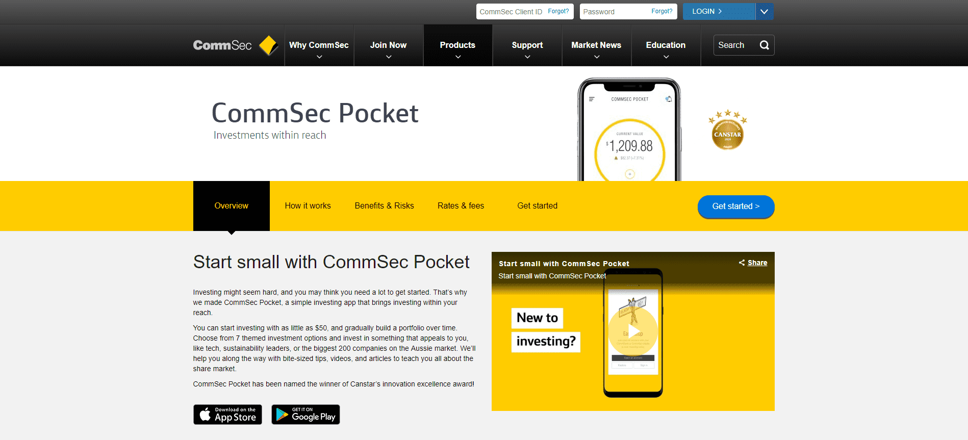 CommSec Review Pocket account
